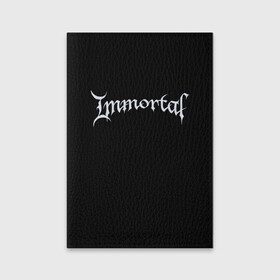 Обложка для паспорта матовая кожа с принтом Immortal в Кировске, натуральная матовая кожа | размер 19,3 х 13,7 см; прозрачные пластиковые крепления | Тематика изображения на принте: black metal | immortal | rock | иммортал | метал | рок