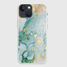 Чехол для iPhone 13 mini с принтом Абстрактный мрамор в Кировске,  |  | абстракция | волна | золото | море | мрамор