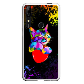 Чехол для Honor P Smart Z с принтом РАДУЖНЫЙ КОТИК / RAINBOW KITTY в Кировске, Силикон | Область печати: задняя сторона чехла, без боковых панелей | heart | kitty | like | low poly | rainbow | животные | звери | котик | лайк | радуга | радужный котик | сердечко | цветные