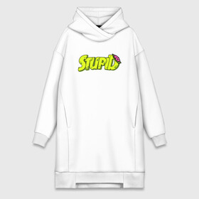 Платье-худи хлопок с принтом STUPID | ЗОМБИ в Кировске,  |  | Тематика изображения на принте: green | stupid | zombie | зеленый | зомби | мозги