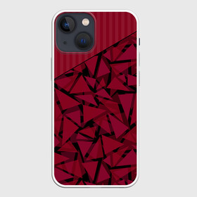 Чехол для iPhone 13 mini с принтом Красный комбинированный узор в Кировске,  |  | абстрактный | в полоску | геометрический | красный | полосатый | современный