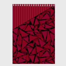 Скетчбук с принтом Красный комбинированный узор  в Кировске, 100% бумага
 | 48 листов, плотность листов — 100 г/м2, плотность картонной обложки — 250 г/м2. Листы скреплены сверху удобной пружинной спиралью | Тематика изображения на принте: абстрактный | в полоску | геометрический | красный | полосатый | современный