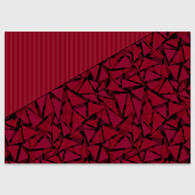 Поздравительная открытка с принтом Красный комбинированный узор  в Кировске, 100% бумага | плотность бумаги 280 г/м2, матовая, на обратной стороне линовка и место для марки
 | Тематика изображения на принте: абстрактный | в полоску | геометрический | красный | полосатый | современный