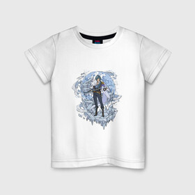 Детская футболка хлопок с принтом Кэйа в деле в Кировске, 100% хлопок | круглый вырез горловины, полуприлегающий силуэт, длина до линии бедер | арт | кейа | крио | кэйа | лёд | мондштадт | пират | рисунок