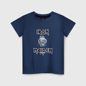 Детская футболка хлопок с принтом IRON MAIDEN | АЙРОН МЕЙДЕН (Z) в Кировске, 100% хлопок | круглый вырез горловины, полуприлегающий силуэт, длина до линии бедер | Тематика изображения на принте: iron maiden | logo | music | rock | айрон мэйден | железная дева | лого | музик | рок | стив харрис | ужасы | хеви метал