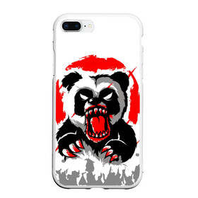 Чехол для iPhone 7Plus/8 Plus матовый с принтом Злая Кровавая Панда в Кировске, Силикон | Область печати: задняя сторона чехла, без боковых панелей | animal | beast | blood | fire | monster | panda | животные | звери | зубы | кровь | монстр | огонь | панда | хищник