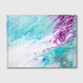Альбом для рисования с принтом Цветная морская пена в Кировске, 100% бумага
 | матовая бумага, плотность 200 мг. | абстракция | волна | море | мрамор | пена | пузыри