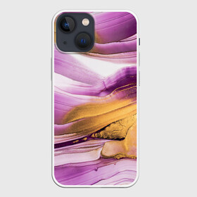 Чехол для iPhone 13 mini с принтом Наслоение красок в Кировске,  |  | fluid art | абстракция | золото | краска | полосы | слои