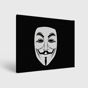 Холст прямоугольный с принтом Guy Fawkes в Кировске, 100% ПВХ |  | Тематика изображения на принте: белый | бородка | гай фокс | лицо | маска | усы | черный