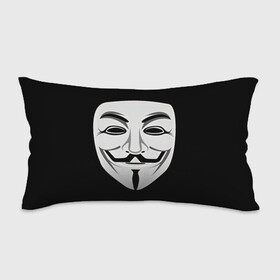 Подушка 3D антистресс с принтом Guy Fawkes в Кировске, наволочка — 100% полиэстер, наполнитель — вспененный полистирол | состоит из подушки и наволочки на молнии | белый | бородка | гай фокс | лицо | маска | усы | черный