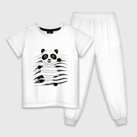 Детская пижама хлопок с принтом МАЛЫШ ПАНДА в Кировске, 100% хлопок |  брюки и футболка прямого кроя, без карманов, на брюках мягкая резинка на поясе и по низу штанин
 | Тематика изображения на принте: baby | bear | china | honey | little | panda | sweet | texture | иллюзия | китай | малыш | медведь | милый | мишка | няшка | панда | текстуры
