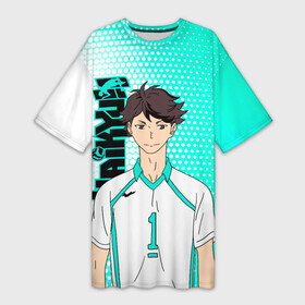 Платье-футболка 3D с принтом Тоору Ойкава   Oikawa Toru в Кировске,  |  | haikyu | haikyuu | hinata shoyo | oikawa toru | toru oikawa | volleyball | аниме волейбол | волейбол | волейбол аниме | сёё хината | сейджо | тоору ойкава | хината шое | шоё хината