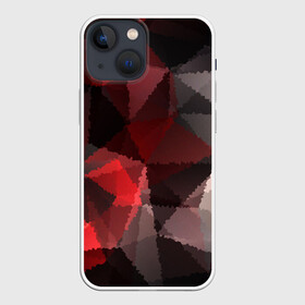 Чехол для iPhone 13 mini с принтом Серо красная абстракция в Кировске,  |  | абстрактный | красный | креативный | модный | мозаичный узор | серый | текстура