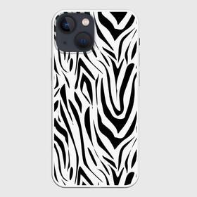 Чехол для iPhone 13 mini с принтом Черно белая зебра в Кировске,  |  | зебра | модный | молодежный | популярный | современный | тигровый | тренд | черно белый