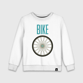 Детский свитшот хлопок с принтом Велосипед, колесо в Кировске, 100% хлопок | круглый вырез горловины, эластичные манжеты, пояс и воротник | Тематика изображения на принте: bike | байк | вело | велобайк | велосипед | велосипедные | велоспорт | для велосипеда | колесо | спорт