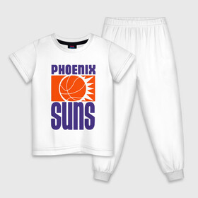 Детская пижама хлопок с принтом Phoenix Suns в Кировске, 100% хлопок |  брюки и футболка прямого кроя, без карманов, на брюках мягкая резинка на поясе и по низу штанин
 | basketball | mvp | nba | phoenix | sport | streetball | suns | аризона | баскетбол | игра | крис пол | мяч | нба | санс | спорт | стритбол | тренер | финикс | чемпион