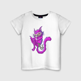 Детская футболка хлопок с принтом Pink Cat в Кировске, 100% хлопок | круглый вырез горловины, полуприлегающий силуэт, длина до линии бедер | animal | cat | cute | kitty | meow | друг | животные | киска | кися | китти | кот | котенок | котик | котэ | кошечка | кошка | мур | мяу | питомец