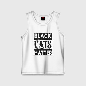 Детская майка хлопок с принтом Black Cats Matter в Кировске,  |  | Тематика изображения на принте: animal | cat | cute | kitty | meow | друг | животные | киска | кися | китти | кот | котенок | котик | котэ | кошечка | кошка | мур | мяу | питомец