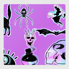 Магнитный плакат 3Х3 с принтом Зелье смерти,паук-Holographica в Кировске, Полимерный материал с магнитным слоем | 9 деталей размером 9*9 см | Тематика изображения на принте: аннотация | голограмма | голографический | градиент | магия | переливающийся | фольга | фон