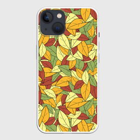 Чехол для iPhone 13 с принтом Яркие осенние листья в Кировске,  |  | желтые | зеленые | золотая | красные | листья | осенний | осень | яркие