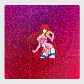 Магнитный плакат 3Х3 с принтом Аниме девушка 18+ в Кировске, Полимерный материал с магнитным слоем | 9 деталей размером 9*9 см | аниме | анимешная | вайфу | девочка | девушка | кавайная | красные волосы | милая | тян