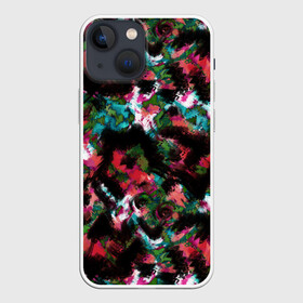 Чехол для iPhone 13 mini с принтом Гранжевый абстрактный узор в Кировске,  |  | абстрактный | гранж | красно малиновый | пестрый | пятна | размытый узор | современный | темный | черный