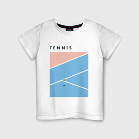 Детская футболка хлопок с принтом Теннис большой в Кировске, 100% хлопок | круглый вырез горловины, полуприлегающий силуэт, длина до линии бедер | tennis | большой | большой теннис | спорт | спортивная | теннис | теннисная