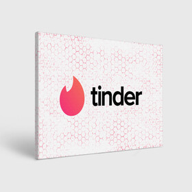 Холст прямоугольный с принтом Tinder - Honeycomb в Кировске, 100% ПВХ |  | app | application | fire | logo | symbol | tinder | знакомства | лого | любовь | огонек | приложение | символ | соты | тиндер