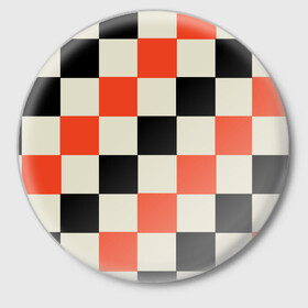 Значок с принтом Образец шахматной доски в Кировске,  металл | круглая форма, металлическая застежка в виде булавки | блоки | вектор | геометрический | графический | модульный | символ | узор | шахматная доска