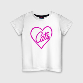 Детская футболка хлопок с принтом Love Cats в Кировске, 100% хлопок | круглый вырез горловины, полуприлегающий силуэт, длина до линии бедер | animal | cat | cute | kitty | love | meow | друг | животные | киска | кися | китти | кот | котенок | котик | котэ | кошечка | кошка | любовь | мур | мяу | питомец | сердце