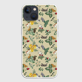 Чехол для iPhone 13 с принтом Зайчики с Цветочками в Кировске,  |  | девушка | зайка | зайка малыш | зайка на мячике | заяц | красивые рисунки | кролик | кролики | ребенок | цветочки | цветы