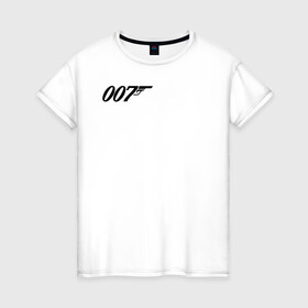Женская футболка хлопок с принтом 007 лого в Кировске, 100% хлопок | прямой крой, круглый вырез горловины, длина до линии бедер, слегка спущенное плечо | 007 | bond | james bond | no time to die | бонд | джеймс бонд | кино | не время умирать