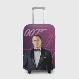 Чехол для чемодана 3D с принтом агент 007 Джеймс Бонд в Кировске, 86% полиэфир, 14% спандекс | двустороннее нанесение принта, прорези для ручек и колес | 007 | bond | james bond | no time to die | бонд | джеймс бонд | кино | не время умирать