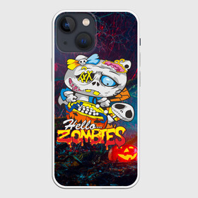 Чехол для iPhone 13 mini с принтом Hello Zombies в Кировске,  |  | hello kitty | hello zombies | зомбак | зомби | китти | ужасы | хеллоуин | хэллоуин