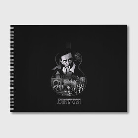 Альбом для рисования с принтом JOHNNY CASH в Кировске, 100% бумага
 | матовая бумага, плотность 200 мг. | Тематика изображения на принте: black | blues | cash | dark | guitar | johnny | man | rock | usa | блюз | гитара | джони | джонни | кэш | музыка | разное | рок | сша | человек | черный