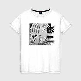 Женская футболка хлопок с принтом Токийские Мстители Ханма в Кировске, 100% хлопок | прямой крой, круглый вырез горловины, длина до линии бедер, слегка спущенное плечо | shuuji hanma | вальхалла | свастика | сюдзи | ханма