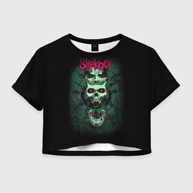 Женская футболка Crop-top 3D с принтом SLIPKNOT в Кировске, 100% полиэстер | круглая горловина, длина футболки до линии талии, рукава с отворотами | art | band | corey | grunge | iowa | metal | music | punk | rdsplknt | rock | slipknot | taylor | usa | группа | джои | кори | металл | мик | музыка | панк | петля | рок | сид | слипнот | тэйлор | шон