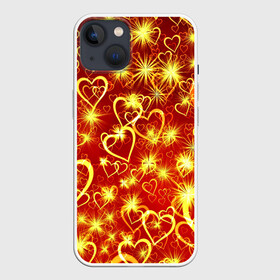 Чехол для iPhone 13 с принтом Любовный взрыв в Кировске,  |  | любовь | салют | сердечки | сердца | сердце | фейверк