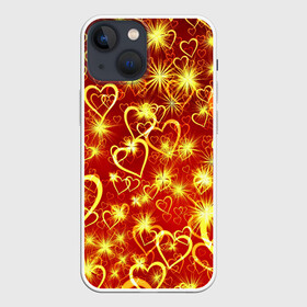 Чехол для iPhone 13 mini с принтом Любовный взрыв в Кировске,  |  | любовь | салют | сердечки | сердца | сердце | фейверк