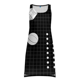 Платье-майка 3D с принтом Черно-белые фигуры 3D в Кировске, 100% полиэстер | полуприлегающий силуэт, широкие бретели, круглый вырез горловины, удлиненный подол сзади. | геометрический | красочный | мода.3d | стиль | структура | текстура | ткань | узор | фон | цвет