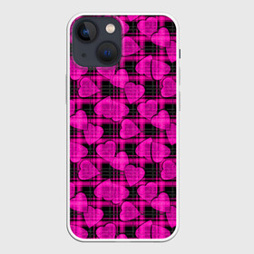 Чехол для iPhone 13 mini с принтом Будь счастливым будь собой в Кировске,  |  | детский | клетчатый | любовь | полосатый | популярный | сердца | современный | темная клетка | ярко малиновый