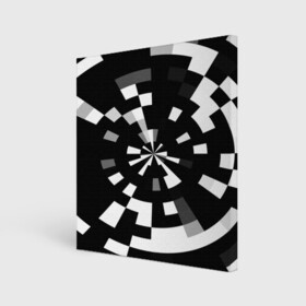 Холст квадратный с принтом Черно-белый фон иллюзии в Кировске, 100% ПВХ |  | абстрактный | геометрический | дизайн | иллюзия | кривая | линии | пиксель | текстура | узор