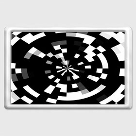 Магнит 45*70 с принтом Черно-белый фон иллюзии в Кировске, Пластик | Размер: 78*52 мм; Размер печати: 70*45 | абстрактный | геометрический | дизайн | иллюзия | кривая | линии | пиксель | текстура | узор