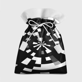 Подарочный 3D мешок с принтом Черно-белый фон иллюзии в Кировске, 100% полиэстер | Размер: 29*39 см | абстрактный | геометрический | дизайн | иллюзия | кривая | линии | пиксель | текстура | узор