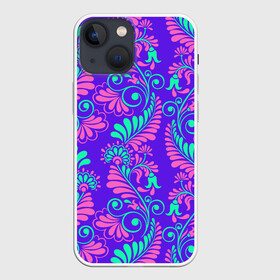 Чехол для iPhone 13 mini с принтом Яркий цветочный узор в Кировске,  |  | антик | барокко | бесшовные | вектор | винтаж | орнамент