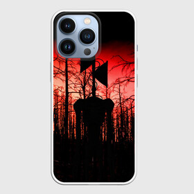 Чехол для iPhone 13 Pro с принтом Сиреноголовый Кровавый Лес в Кировске,  |  | forest | games | monster | night | siren head | детям | игры | лес | монстр | надпись | ночь | сирена | сиреноголовый | солнце | страшилка | текст | темно | туман | ужастик | хоррор