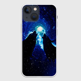 Чехол для iPhone 13 mini с принтом КОСМИЧЕСКИЙ ВОЛК в Кировске,  |  | вой | волк | вселенная | галактика | звёзды | космос