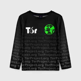 Детский лонгслив 3D с принтом ТОР / TOR PROJECT BROWSER в Кировске, 100% полиэстер | длинные рукава, круглый вырез горловины, полуприлегающий силуэт
 | tor browser | torproject | анонимность | анонимный браузер | взлом | даркнет | зеркала | луковица | тор браузер | хакер | черный интернет.