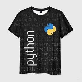 Мужская футболка 3D с принтом PYTHON / ПАЙТОН в Кировске, 100% полиэфир | прямой крой, круглый вырез горловины, длина до линии бедер | big data | hacker | it | python | айти | база данных | взлом | искусственный интелект. | кодер | нейросети | пайтон | питон | прогер | программирование | программист | разработчик | хакер | языки программирования