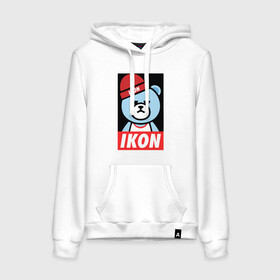 Женская толстовка хлопок с принтом IKON YG Bear Dope  в Кировске, френч-терри, мягкий теплый начес внутри (100% хлопок) | карман-кенгуру, эластичные манжеты и нижняя кромка, капюшон с подкладом и шнурком | ikon yg bear dope | korean | kpop | obey | медведь | подчинись | подчиняйся